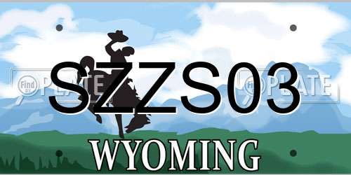 SZZS03 Wyoming License Plate