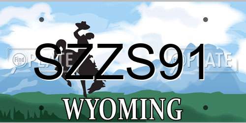 SZZS91 Wyoming License Plate