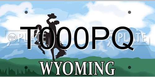 T000PQ Wyoming License Plate