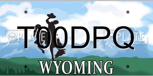 T00DPQ Wyoming License Plate