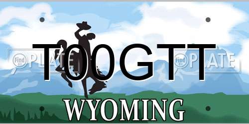 T00GTT Wyoming License Plate