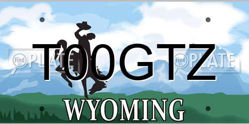 T00GTZ Wyoming License Plate