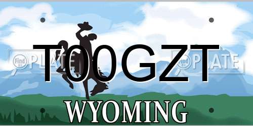 T00GZT Wyoming License Plate