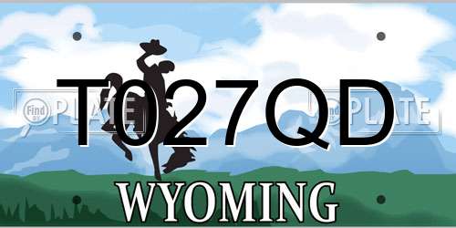 T027QD Wyoming License Plate