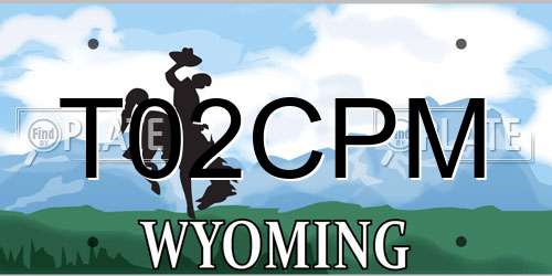 T02CPM Wyoming License Plate