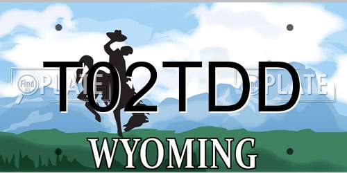 T02TDD Wyoming License Plate
