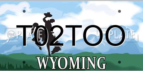 T02TOO Wyoming License Plate