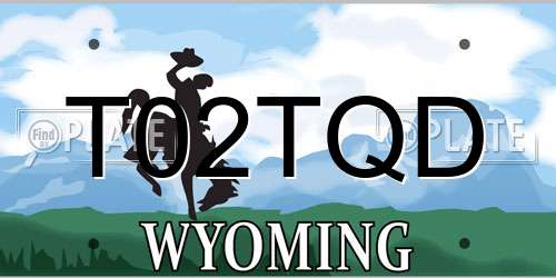 T02TQD Wyoming License Plate