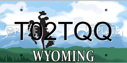 T02TQQ Wyoming License Plate