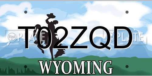 T02ZQD Wyoming License Plate