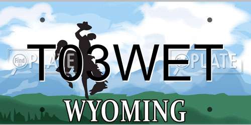 T03WET Wyoming License Plate