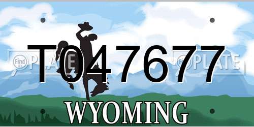 T047677 Wyoming License Plate