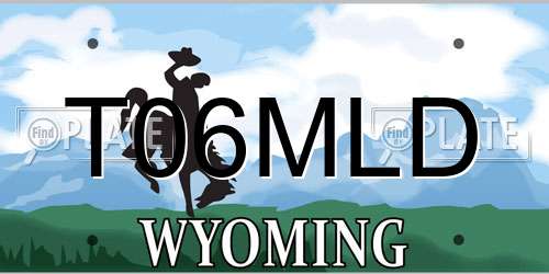 T06MLD Wyoming License Plate