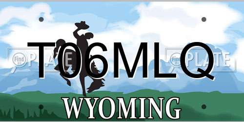 T06MLQ Wyoming License Plate