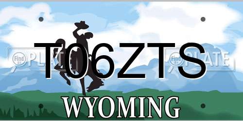 T06ZTS Wyoming License Plate