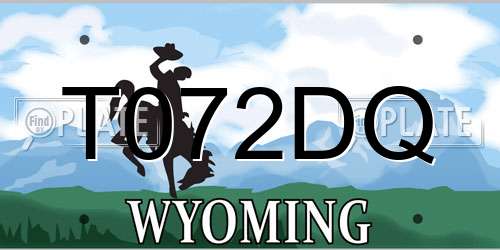 T072DQ Wyoming License Plate