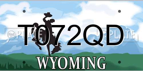 T072QD Wyoming License Plate