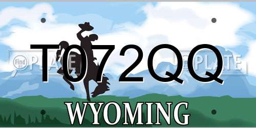 T072QQ Wyoming License Plate