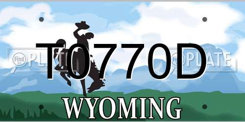T0770D Wyoming License Plate