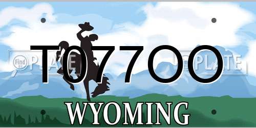 T077OO Wyoming License Plate