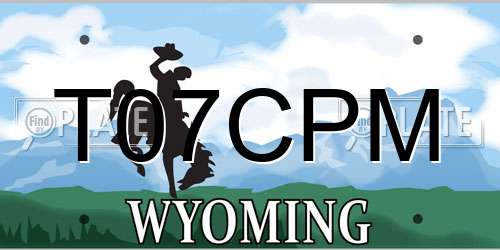 T07CPM Wyoming License Plate