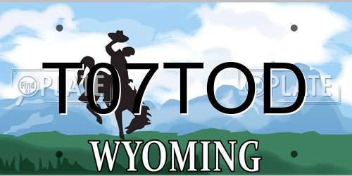 T07TOD Wyoming License Plate