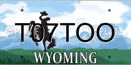 T07TOO Wyoming License Plate