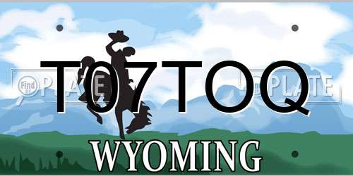 T07TOQ Wyoming License Plate