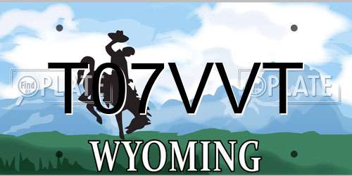 T07VVT Wyoming License Plate