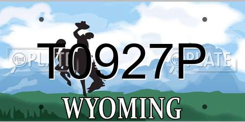 T0927P Wyoming License Plate