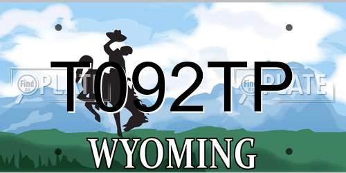 T092TP Wyoming License Plate
