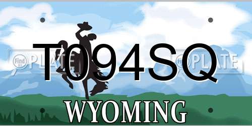 T094SQ Wyoming License Plate