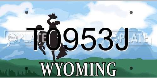 T0953J Wyoming License Plate