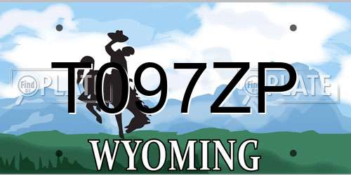 T097ZP Wyoming License Plate