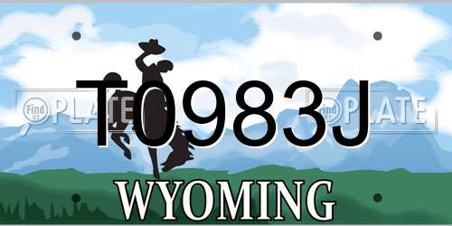 T0983J Wyoming License Plate