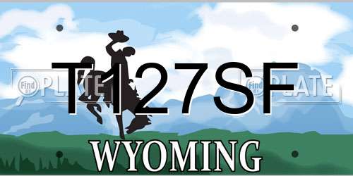 T127SF Wyoming License Plate