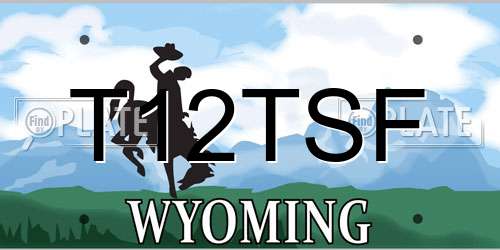 T12TSF Wyoming License Plate