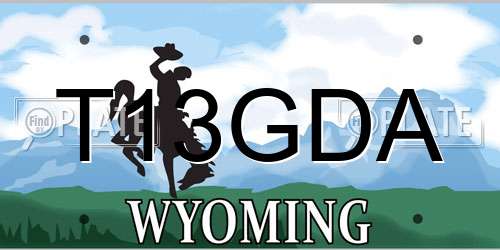 T13GDA Wyoming License Plate