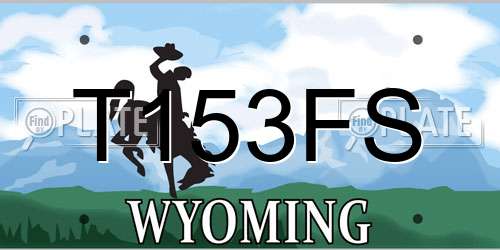 T153FS Wyoming License Plate