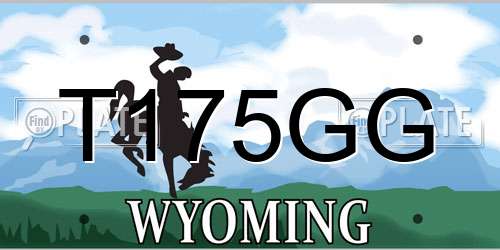 T175GG Wyoming License Plate