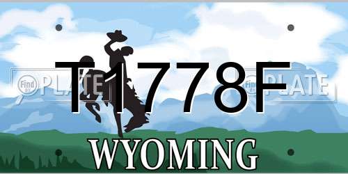 T1778F Wyoming License Plate