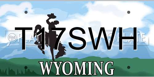 T17SWH Wyoming License Plate