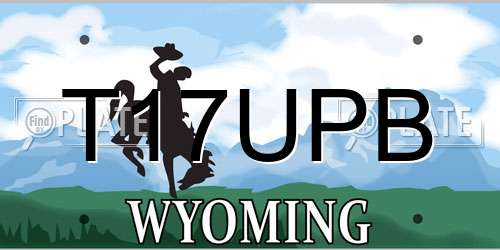 T17UPB Wyoming License Plate