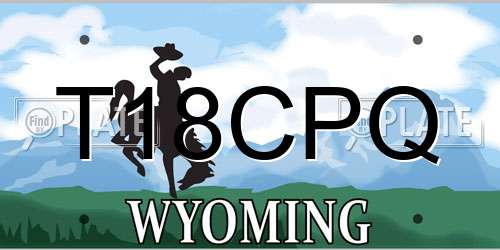 T18CPQ Wyoming License Plate