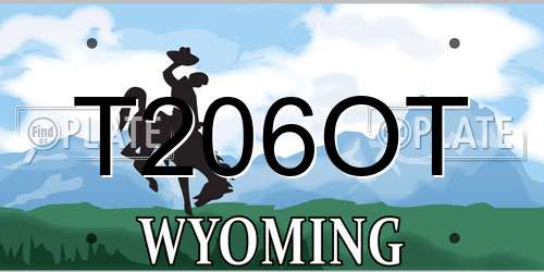 T206OT Wyoming License Plate