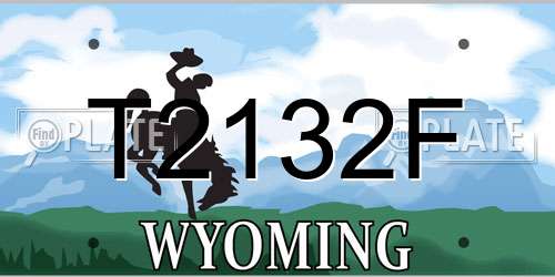 T2132F Wyoming License Plate