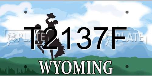 T2137F Wyoming License Plate