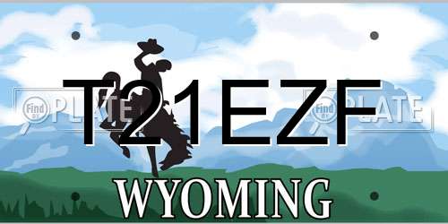 T21EZF Wyoming License Plate