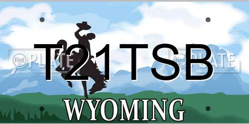 T21TSB Wyoming License Plate
