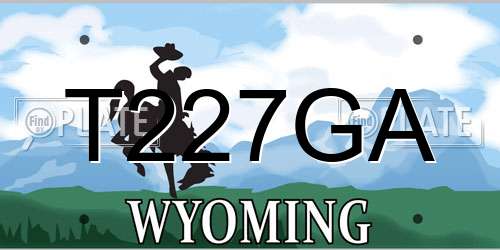 T227GA Wyoming License Plate
